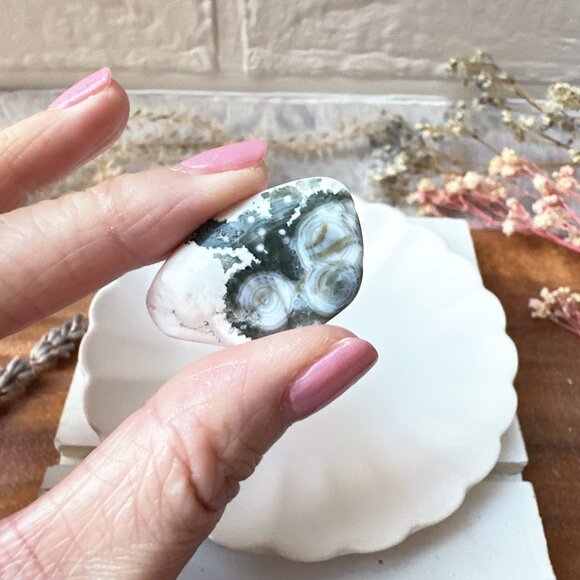 Set of 10 Small Ocean Jasper Tumbles - Picture 6 of 10